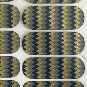 Jamberry Nail Wraps Charisma style blue gold chevron pattern